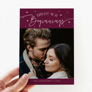 Cartão De Festividades Inícios Brilhantes Ano Novo Cranberry Foto