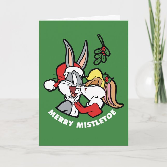 Cartão De Festividades INSETOS BUNNY™ & Lola "Feliz Mistletoe" (Frente)