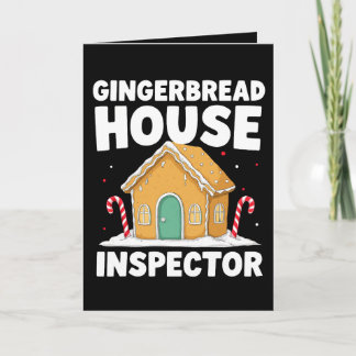 Cartão De Festividades Inspetor de Casa de Pão de Gengibre Natal Cana-de-