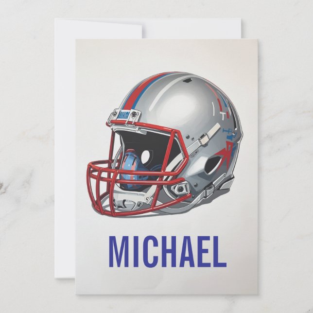 Cartão De Festividades Inspirational Motivational Football Helmet Name (Frente)