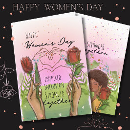 Cartão De Festividades Inspired Inclusion Womens Day Card Hand- drawn