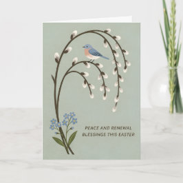 Cartão De Festividades Inspiring Easter Peace Renewal Bluebird Willow