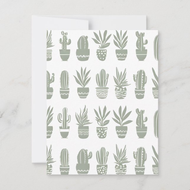 Cartão De Festividades Instalações Familiares De Cactus Potados (Frente)