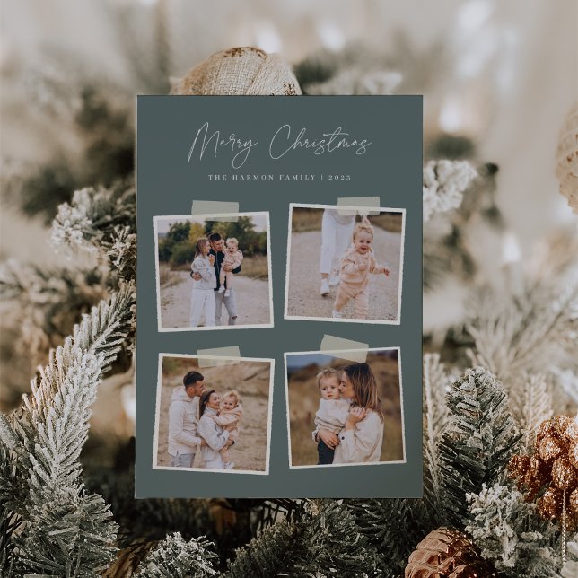 Cartão De Festividades Instantâneo | Feliz Natal 4 Foto (Criador carregado)