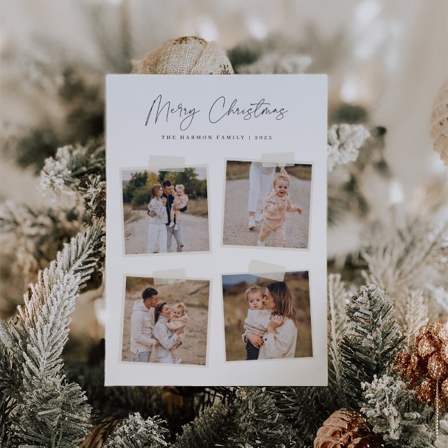 Cartão De Festividades Instantâneo | Feliz Natal 4 Foto (Criador carregado)
