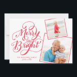 Cartão De Festividades Instantâneos de Natal brilhantes e Felizes<br><div class="desc">Cartões de foto de Natal moderno com nosso trabalho de arte de tipografia com letra exclusiva,  que diz "Feliz e Brilho"</div>