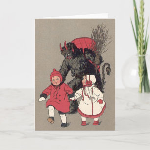 Cartão De Festividades Interruptor do Krampus Perseguindo Crianças