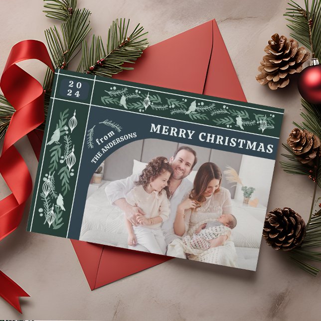 Cartão De Festividades Intrate Evergreen Garland - Natal Moderno (Criador carregado)