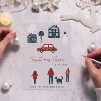 Inverno da família de Natal moderna