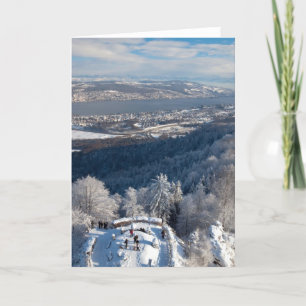 Cartão De Festividades Inverno da suiça de Zurique