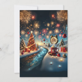 Cartão De Festividades Inverno Festivo Encantado com Chocolate Quente