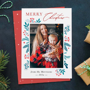 Cartão De Festividades Inverno Floral Deixa Feliz Foto De Natal