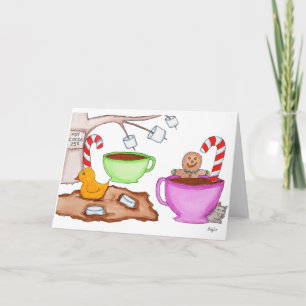 Cartão De Festividades Inverno - Hora do Chocolate Quente