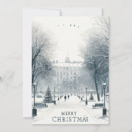Cartão De Festividades Inverno Mágico de Kiev - Aquarela Minimalista