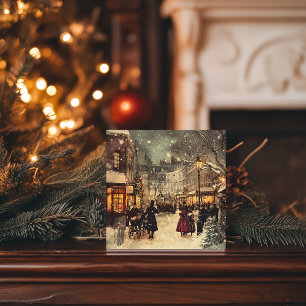 Cartão De Festividades Inverno Mágico Londres Vitoriano