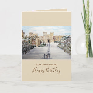 Cartão De Festividades Inverno na pintura de paisagem do Castelo de Winds