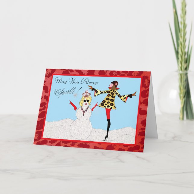 Cartão De Festividades Inverno Sparkles de DIVAtude (Frente)