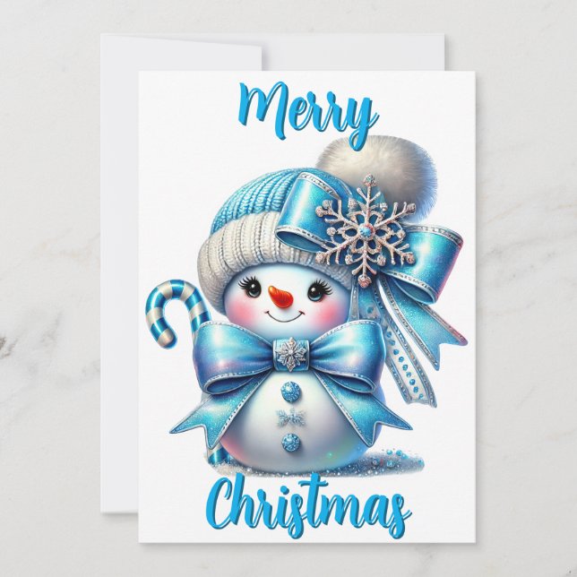 Cartão De Festividades Inverno Whimsy: Uma Saudação Festiva A Neve (Frente)