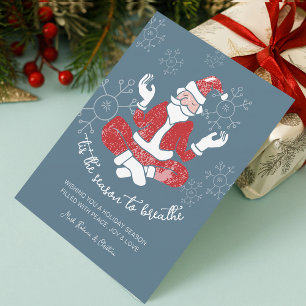 Cartão De Festividades Ioga Festivo do Papai Noel Temporada para Respirar