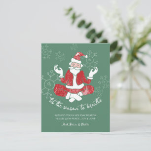 Cartão De Festividades Ioga Festivo do Papai Noel Temporada para Respirar