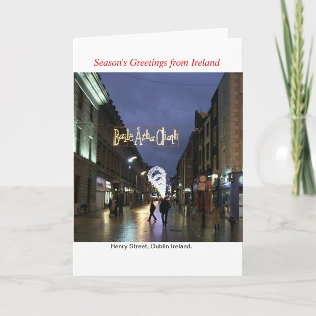 Cartão De Festividades Ireland Christmas Greeting Card (Frente)