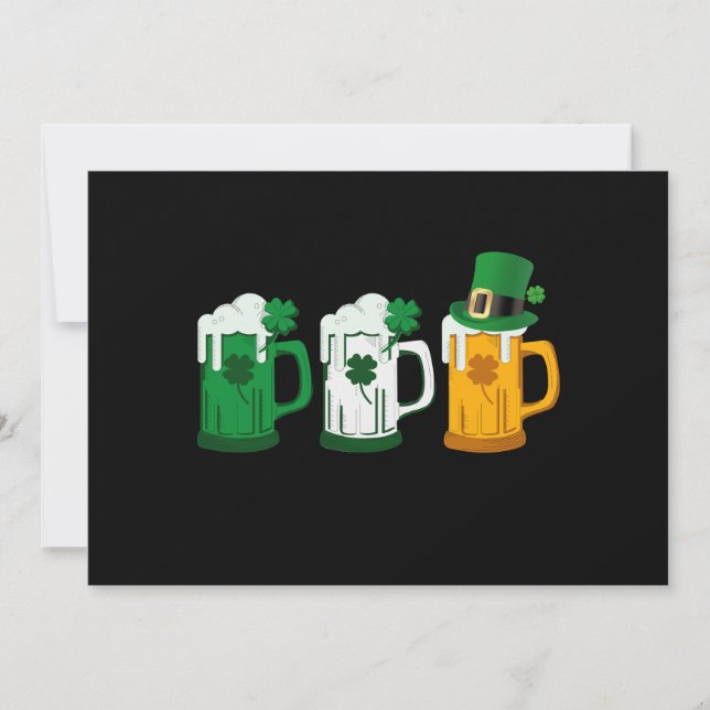 Cartão De Festividades Irish Beer Ireland Flag Leprechaun (Frente)