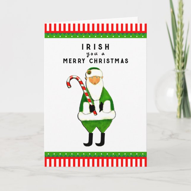 Cartão De Festividades Irish Christmas Greeting Cards (Frente)