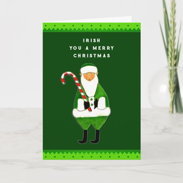 Cartão De Festividades Irish Christmas Greeting Holiday Card (Frente)