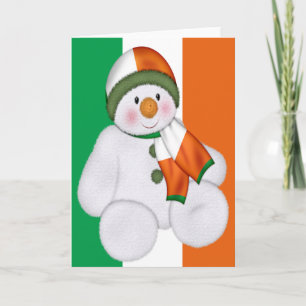 Cartão De Festividades Irish Christmas Snowman