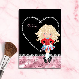 Cartão De Festividades Irish Dance Dia de os namorados Rhinestone Heart