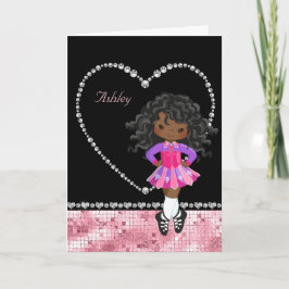 Cartão De Festividades Irish Dance Dia de os namorados Rhinestone Heart