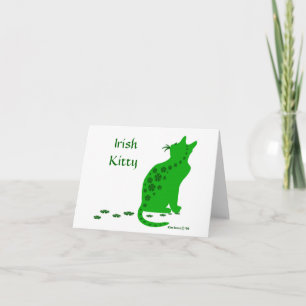Cartão De Festividades Irish Kitty-Card