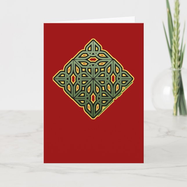 Cartão De Festividades Irish Knotwork Christmas Card (Frente)