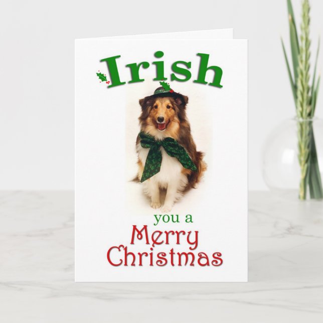 Cartão De Festividades Irish Sheltie Card (Frente)