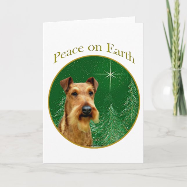 Cartão De Festividades Irish Terrier Peace (Frente)