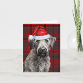Cartão De Festividades Irish Wolfhound Christmas Dog Red Plaid Christmas