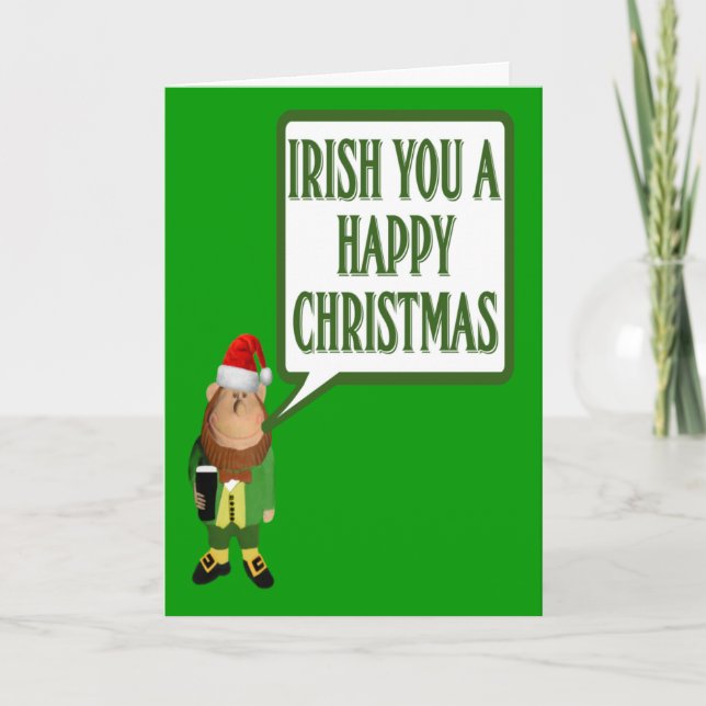 Cartão De Festividades Irish you a happy Christmas (Frente)