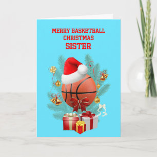 Cartão De Festividades Irmã Basquete de Natal