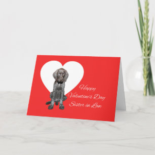 Cartão De Festividades Irmã em Direito Namorados Grizzly Puppy Amor