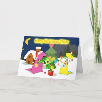 Cartão De Festividades irmã feliz de natal