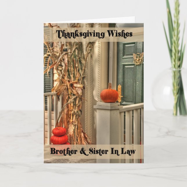 Cartão De Festividades Irmão E Irmã Em Direito Feliz Ação De Graças (Frente)