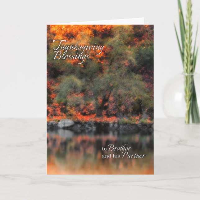 Cartão De Festividades Irmão e sua parceira, Dia de Ação de Graças, no La (Frente)