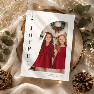 Cartão De Festividades Irmãs de Vestido Vermelho Alegre Foto de Natal 