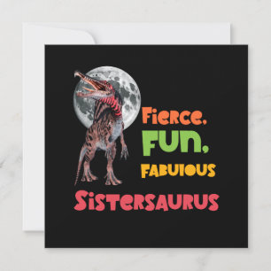 Cartão De Festividades Irmãs Saurus Esquadrão de Dinossauros Irmãs Combin