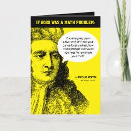 Cartão De Festividades Isaac Newton Funny 2020 Math Problem Quote Black