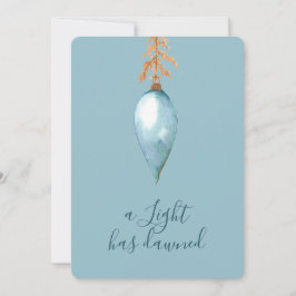 Cartão De Festividades Isaiah 9:2 Azul Elegante Molha Natal