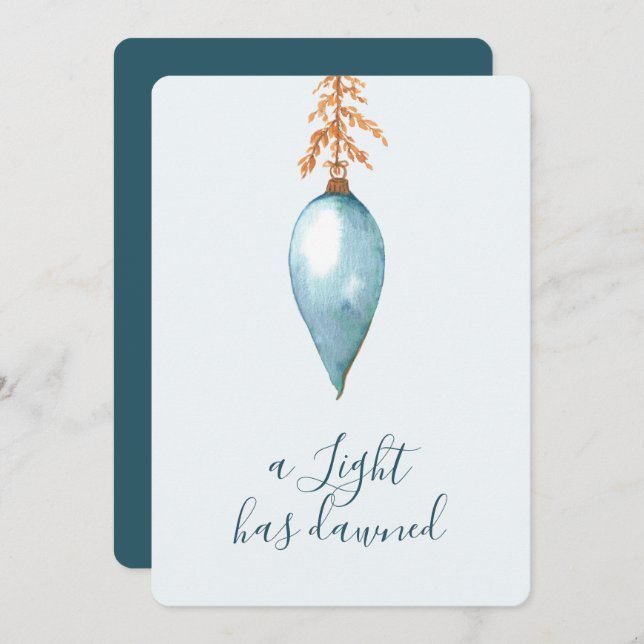 Cartão De Festividades Isaiah 9:2 Elegante Aquarela Moderna Natal (Frente/Verso)