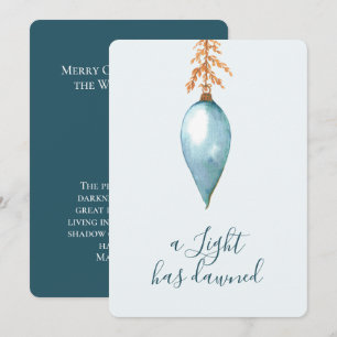 Cartão De Festividades Isaiah 9:2 Elegante Aquarela Moderna Natal