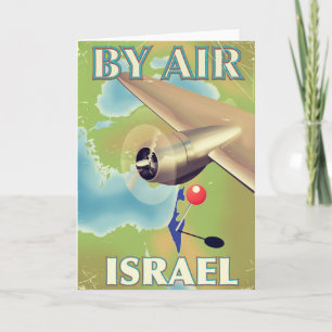 Cartão De Festividades Israel Cartaz de viagem vintage por via aérea