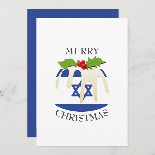 Cartão De Festividades ISRAELI FLAG | Pudim de Natal | Festivo (Frente/Verso)